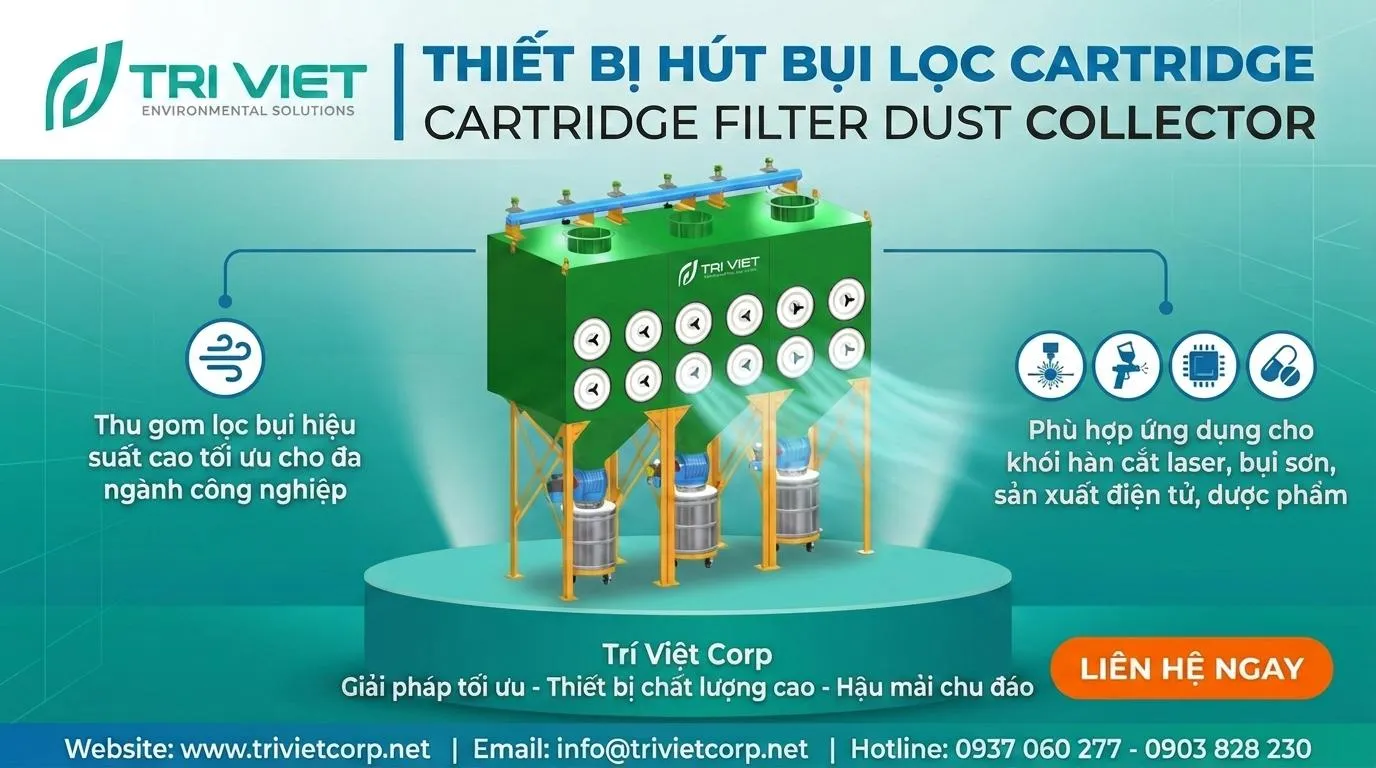 Thiết bị hút bụi lọc cartridge – Cartridge Filter Dust Collector QCVN 19:2024/BTNMT